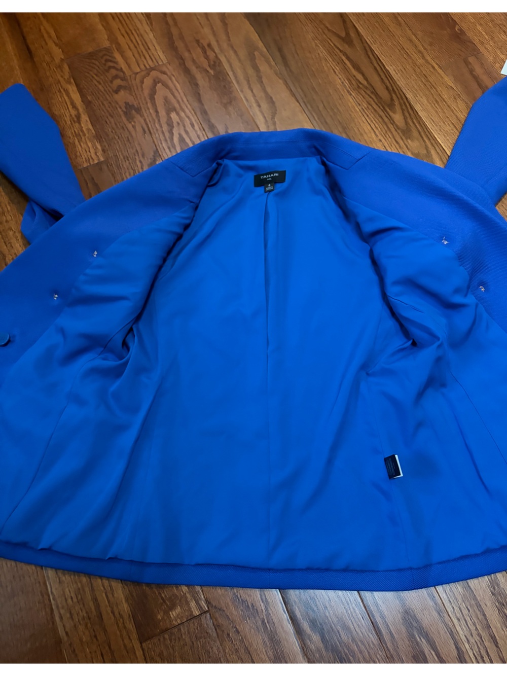 Tahari ASL Cobalt Blue Double-Breasted Blazer with Gold Buttons Size 4 - Picture 6 of 8